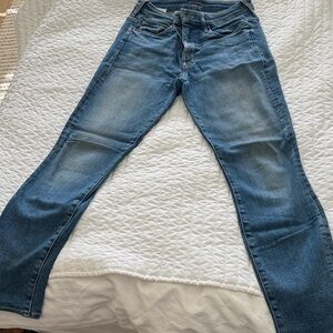 MOTHER Women's Straight Leg Blue Jeans